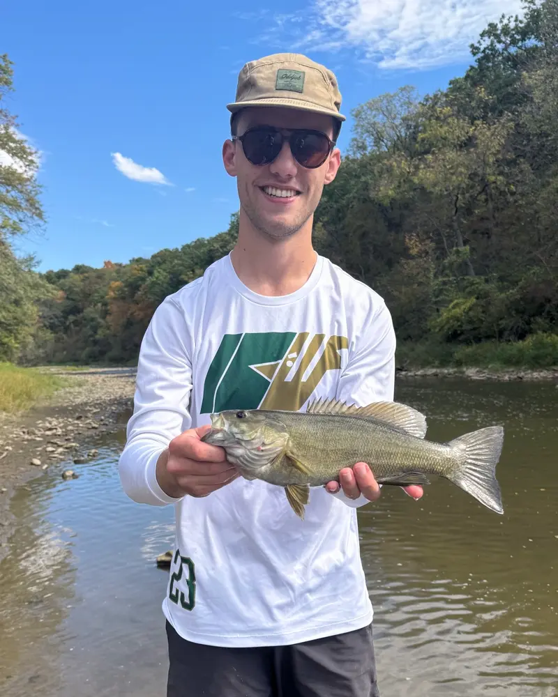 Smallmouth bass caught in Iowa on a spook